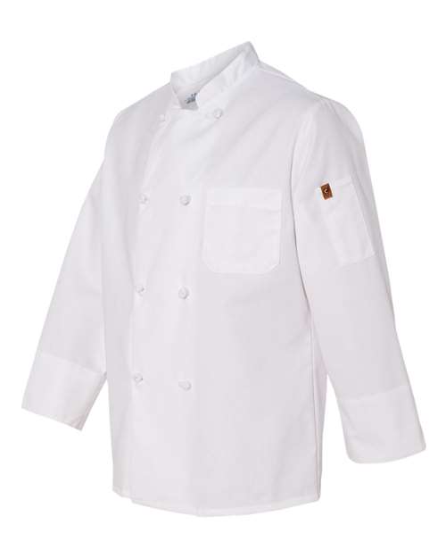 Chef Designs Button Chef Coat with Thermometer Pocket 0413 Custom Embroidered Business Logo