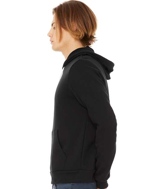 BELLA + CANVAS Sponge Fleece Hoodie 3719 Black Custom Embroidered Business Logo