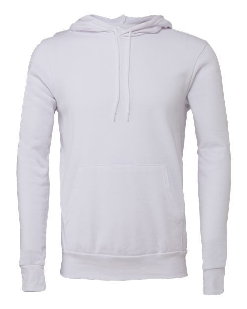 BELLA + CANVAS Sponge Fleece Hoodie 3719 White Custom Embroidered Business Logo