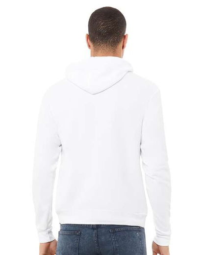 BELLA + CANVAS Sponge Fleece Hoodie 3719 White Custom Embroidered Business Logo