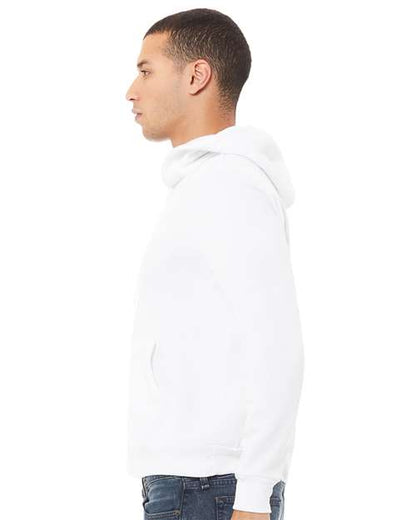 BELLA + CANVAS Sponge Fleece Hoodie 3719 White Custom Embroidered Business Logo