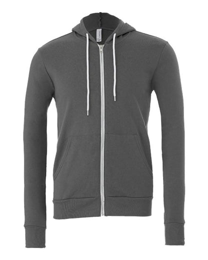 BELLA + CANVAS Sponge Fleece Full-Zip Hoodie 3739 Asphalt