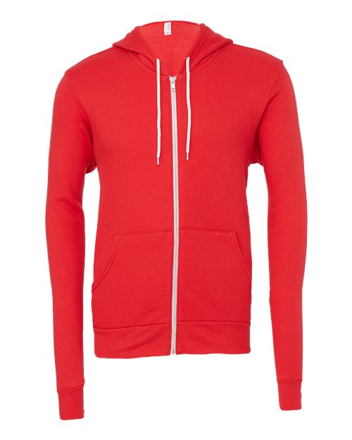 BELLA + CANVAS USA-Made High Visibility Hooded Sweatshirt 3739 Red Custom Embroidered Business Logo
