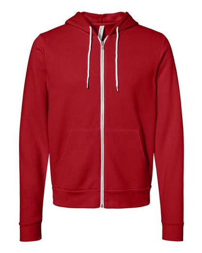 BELLA + CANVAS Sponge Fleece Full-Zip Hoodie 3739 Red