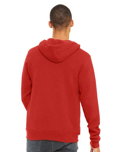 BELLA + CANVAS Sponge Fleece Full-Zip Hoodie 3739 Red