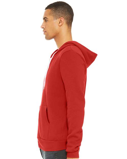 BELLA + CANVAS Sponge Fleece Full-Zip Hoodie 3739 Red