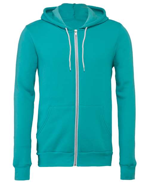 BELLA + CANVAS Sponge Fleece Full-Zip Hoodie 3739 Teal