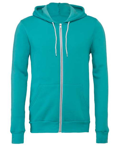 BELLA + CANVAS Sponge Fleece Full-Zip Hoodie 3739 Teal
