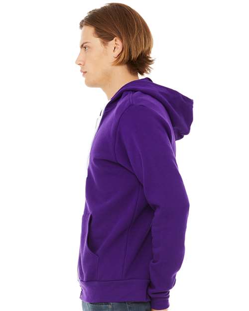 BELLA + CANVAS Sponge Fleece Full-Zip Hoodie 3739 Team Purple