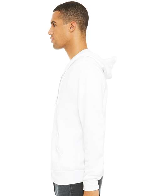 BELLA + CANVAS Sponge Fleece Full-Zip Hoodie 3739 White