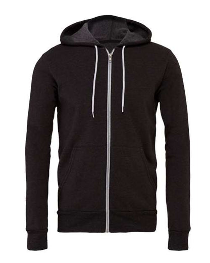 BELLA + CANVAS Sponge Fleece Full-Zip Hoodie 3739 Dark Grey Heather