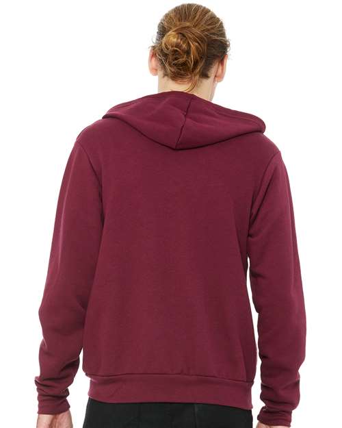 BELLA + CANVAS Sponge Fleece Full-Zip Hoodie 3739 Maroon