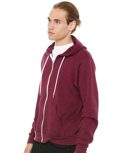 BELLA + CANVAS Sponge Fleece Full-Zip Hoodie 3739 Maroon