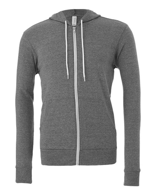 BELLA + CANVAS Sponge Fleece Full-Zip Hoodie 3739 Deep Heather