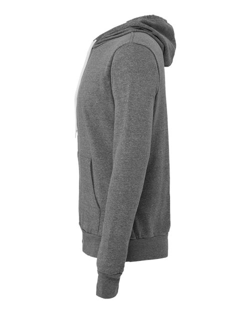 BELLA + CANVAS Sponge Fleece Hoodie 3719 Deep Heather Custom Embroidered Business Logo