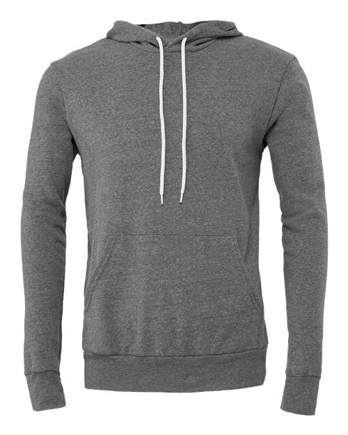 BELLA + CANVAS Sponge Fleece Hoodie 3719 Deep Heather Custom Embroidered Business Logo