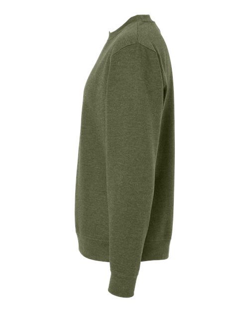 Independent Trading Co. Midweight Crewneck Sweatshirt SS3000 Army Heather Custom Embroidered Business Logo