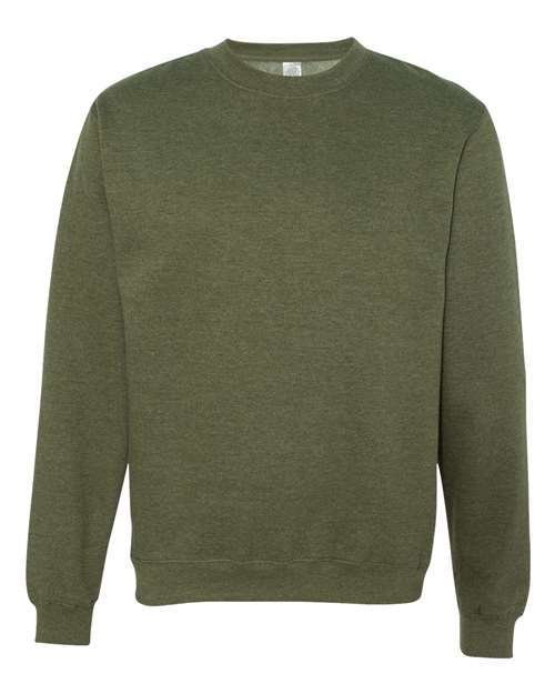 Independent Trading Co. Midweight Crewneck Sweatshirt SS3000 Army Heather Custom Embroidered Business Logo
