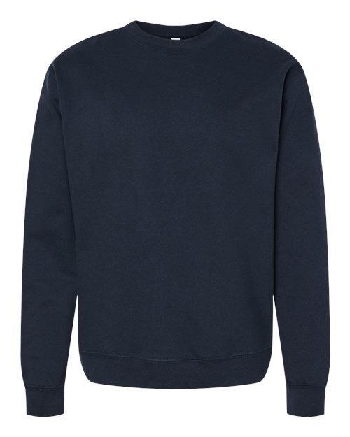 Independent Trading Co. Midweight Crewneck Sweatshirt SS3000 Classic Navy Custom Embroidered Business Logo