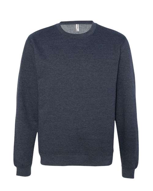 Independent Trading Co. Midweight Crewneck Sweatshirt SS3000 Classic Navy Heather Custom Embroidered Business Logo