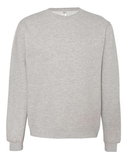 Independent Trading Co. Midweight Crewneck Sweatshirt SS3000 Grey Heather Custom Embroidered Business Logo