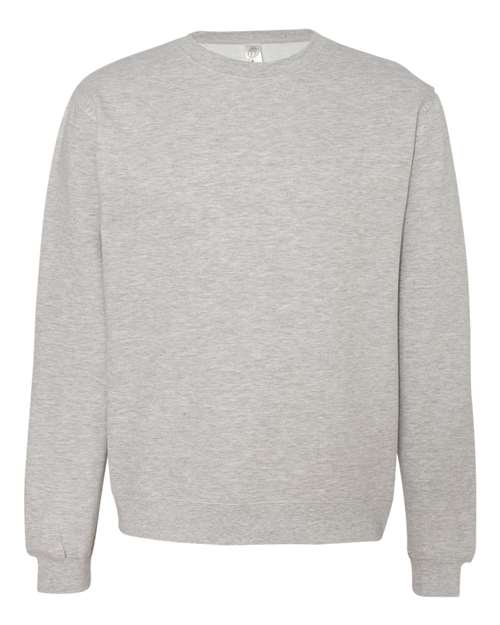 Independent Trading Co. Midweight Crewneck Sweatshirt SS3000 Grey Heather Custom Embroidered Business Logo