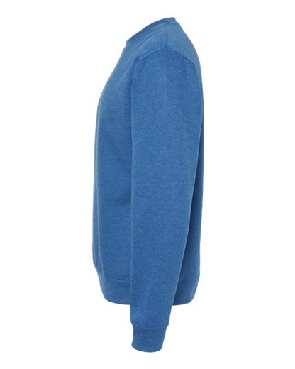 Independent Trading Co. Midweight Crewneck Sweatshirt SS3000 Royal Heather Custom Embroidered Business Logo