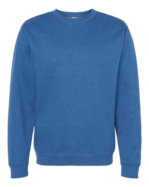 Independent Trading Co. Midweight Crewneck Sweatshirt SS3000 Royal Heather Custom Embroidered Business Logo