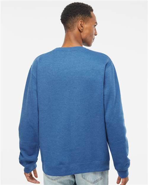 Independent Trading Co. Midweight Crewneck Sweatshirt SS3000 Royal Heather Custom Embroidered Business Logo