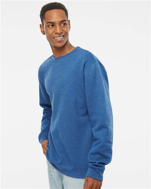 Independent Trading Co. Midweight Crewneck Sweatshirt SS3000 Royal Heather Custom Embroidered Business Logo