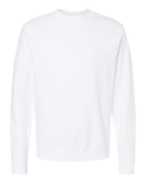 Independent Trading Co. Midweight Crewneck Sweatshirt SS3000 White Custom Embroidered Business Logo