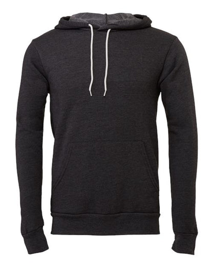 BELLA + CANVAS Sponge Fleece Hoodie 3719 Dark Grey Heather Custom Embroidered Business Logo