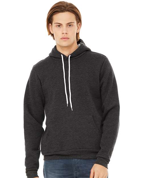 BELLA + CANVAS Sponge Fleece Hoodie 3719 Dark Grey Custom Embroidered Business Logo