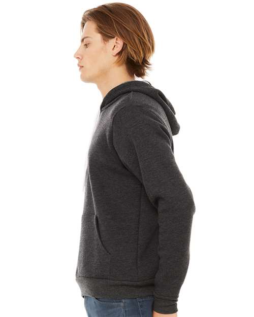 BELLA + CANVAS Sponge Fleece Hoodie 3719 Dark Grey Heather Custom Embroidered Business Logo