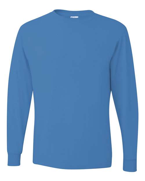 JERZEES Dri-Power® Long Sleeve 50/50 T-Shirt 29LSR Classic Pink Custom Embroidered Business Logo