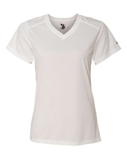 Badger Women’s B-Core V-Neck T-Shirt 4162 White
