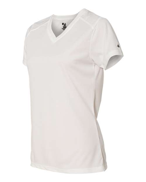 Badger Women’s B-Core V-Neck T-Shirt 4162 White