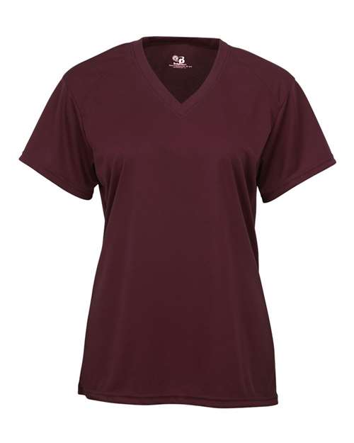 Badger Women’s B-Core V-Neck T-Shirt 4162 Maroon