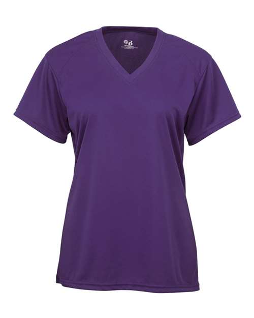 Badger Women’s B-Core V-Neck T-Shirt 4162 Purple