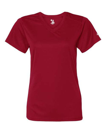 Badger Women’s B-Core V-Neck T-Shirt 4162 Red