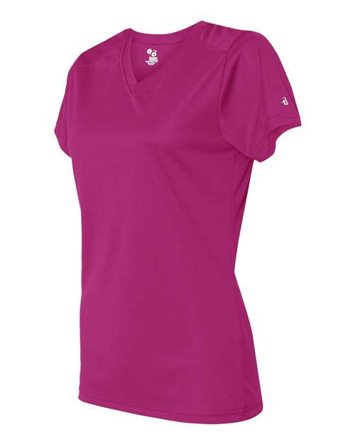 Badger Women’s B-Core V-Neck T-Shirt 4162 Hot Pink