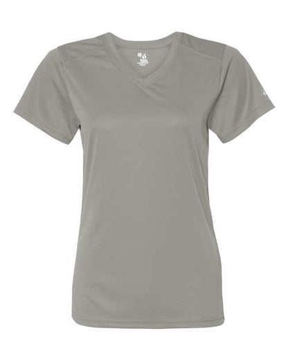 Badger Women’s B-Core V-Neck T-Shirt 4162 Silver