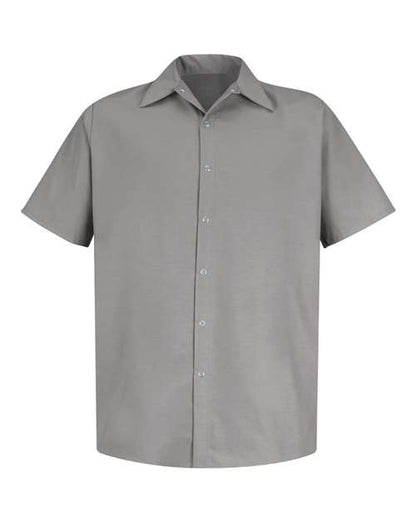 Red Kap Specialized Short Sleeve Pocketless Work Shirt SP26 Custom Embroidered Business Logo