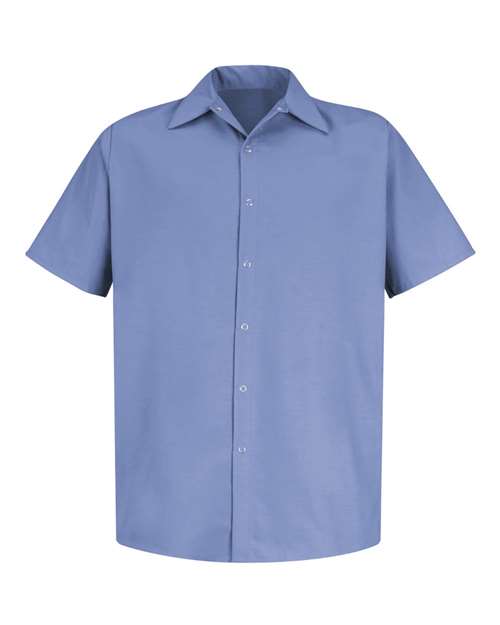 Red Kap Specialized Short Sleeve Pocketless Work Shirt SP26 Custom Embroidered Business Logo