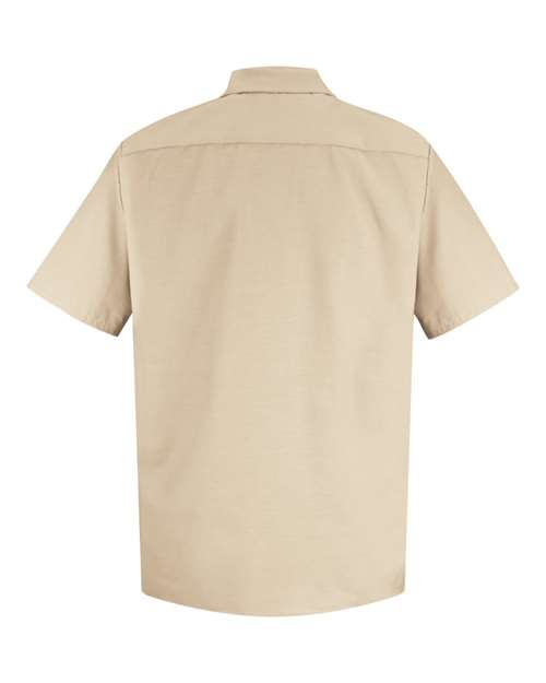Red Kap Specialized Short Sleeve Pocketless Work Shirt SP26 Custom Embroidered Business Logo