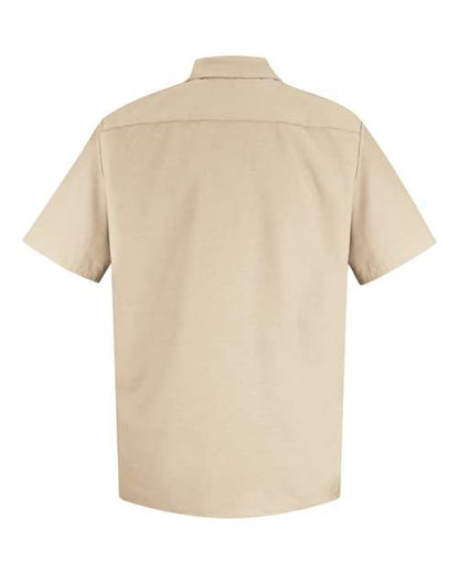Red Kap Specialized Short Sleeve Pocketless Work Shirt SP26 Custom Embroidered Business Logo