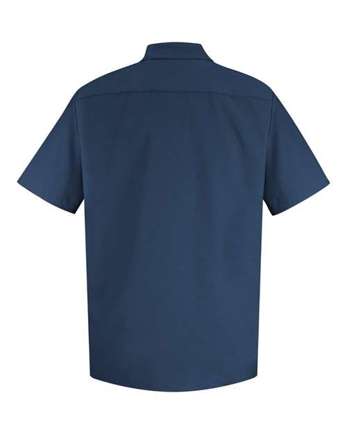 Red Kap Specialized Short Sleeve Pocketless Work Shirt SP26 Custom Embroidered Business Logo
