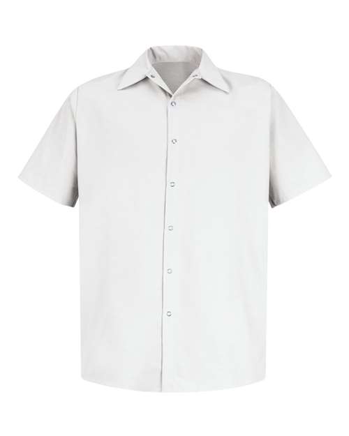 Red Kap Specialized Short Sleeve Pocketless Work Shirt SP26 Custom Embroidered Business Logo