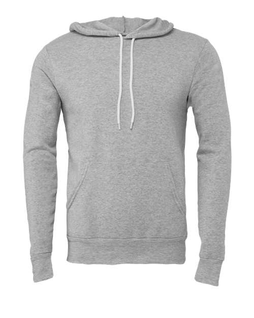 BELLA + CANVAS Sponge Fleece Hoodie 3719 Athletic Heather Custom Embroidered Business Logo