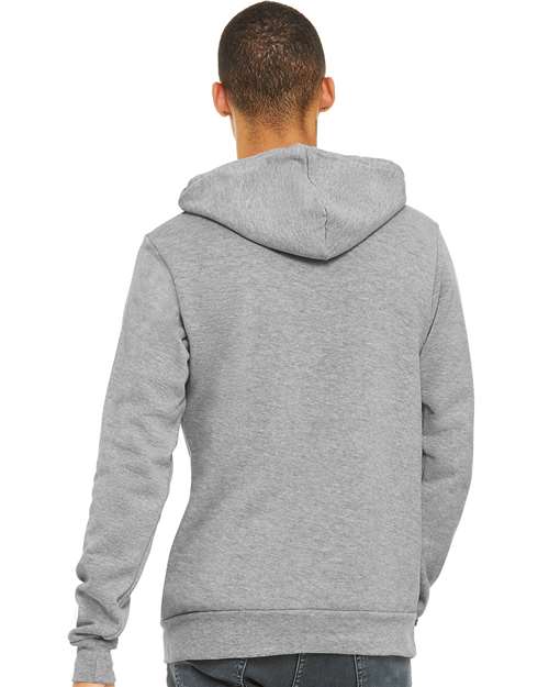 BELLA + CANVAS Sponge Fleece Hoodie 3719 Athletic Heather Custom Embroidered Business Logo